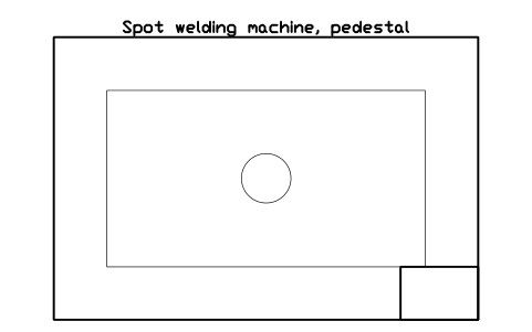 Vista previa del símbolo Spot welding machine, pedestal, bloque FPL_SPOT_WELDER