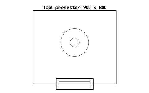 Vista previa del símbolo Tool presetter 900 x 800, bloque FPL_TOOL_PRESETTER