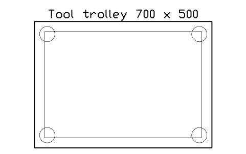 Vista previa del símbolo Tool trolley 700 x 500, bloque FPL_TOOL_TROLLEY