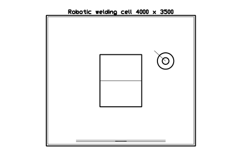Vista previa del símbolo Robotic welding cell 4000 x 3500, bloque FPL_WELD_ROBOT_CELL