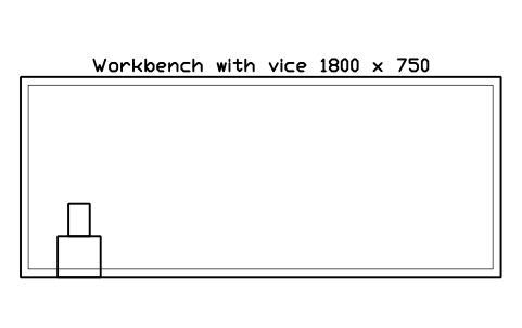 Vista previa del símbolo Workbench with vice 1800 x 750, bloque FPL_WORKBENCH_VICE
