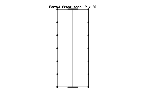Aperçu du symbole Portal frame barn 12 x 30, bloc FRM_BARN_12X30