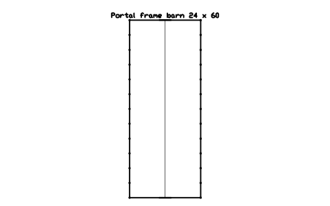 Aperçu du symbole Portal frame barn 24 x 60, bloc FRM_BARN_24X60