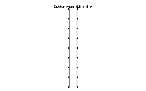 Aperçu du symbole Cattle race 0.8 x 8 m, bloc FRM_CATTLE_RACE