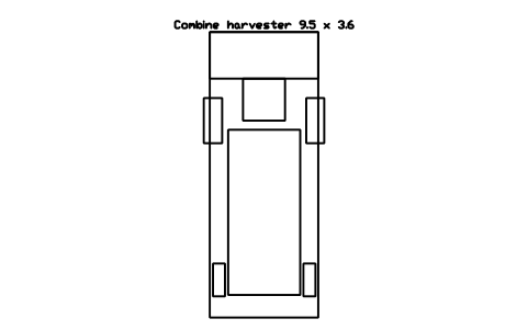 Aperçu du symbole Combine harvester 9.5 x 3.6, bloc FRM_COMBINE