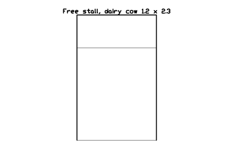 Aperçu du symbole Free stall, dairy cow 1.2 x 2.3, bloc FRM_CUBICLE_1