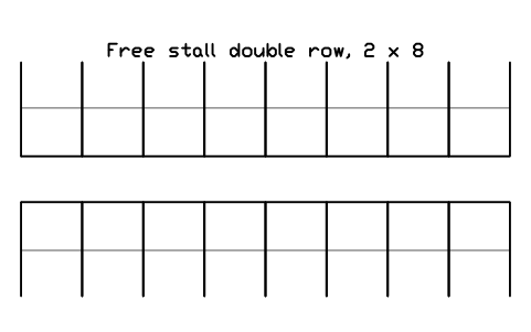 Aperçu du symbole Free stall double row, 2 x 8, bloc FRM_CUBICLE_DOUBLE_16