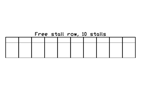 Aperçu du symbole Free stall row, 10 stalls, bloc FRM_CUBICLE_ROW_10