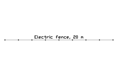 Aperçu du symbole Electric fence, 20 m, bloc FRM_ELECTRIC_FENCE