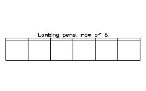 Aperçu du symbole Lambing pens, row of 6, bloc FRM_LAMBING_ROW_6