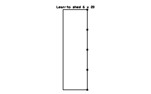 Aperçu du symbole Lean-to shed 6 x 20, bloc FRM_LEANTO_6X20