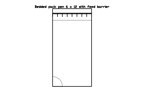 Aperçu du symbole Bedded pack pen 6 x 12 with feed barrier, bloc FRM_LOOSE_PACK