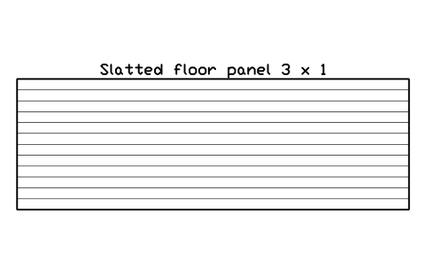 Aperçu du symbole Slatted floor panel 3 x 1, bloc FRM_SLAT_FLOOR