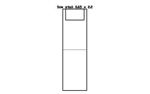Aperçu du symbole Sow stall 0.65 x 2.2, bloc FRM_SOW_STALL