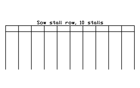 Aperçu du symbole Sow stall row, 10 stalls, bloc FRM_SOW_STALL_ROW_10