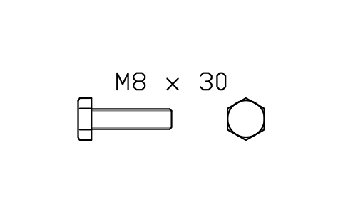 Hex head bolt ISO 4017 M3 x 12 sembolünün önizlemesi, blok FAS_ISO4017_M3X12