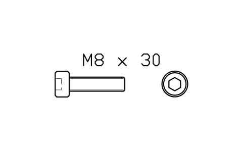 Socket head cap screw ISO 4762 M3 x 12 sembolünün önizlemesi, blok FAS_ISO4762_M3X12