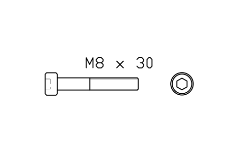 Socket head cap screw ISO 4762 M3 x 20 sembolünün önizlemesi, blok FAS_ISO4762_M3X20