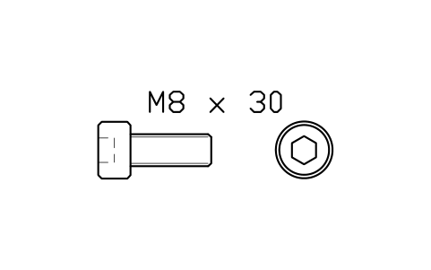 Socket head cap screw ISO 4762 M4 x 10 sembolünün önizlemesi, blok FAS_ISO4762_M4X10