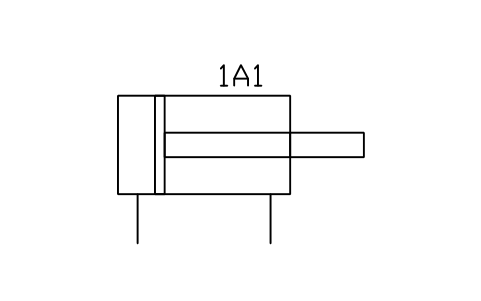 Cylinder, double-acting sembolünün önizlemesi, blok FPW_CYL_DOUBLE