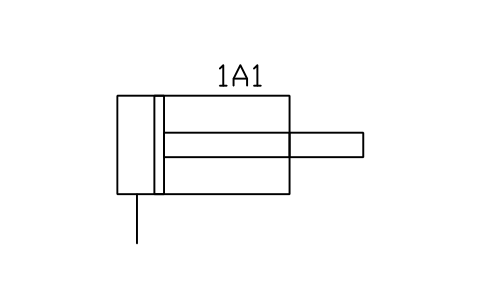 Cylinder, single-acting sembolünün önizlemesi, blok FPW_CYL_SINGLE