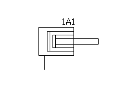 Telescopic cylinder, single sembolünün önizlemesi, blok FPW_CYL_TELESCOPIC