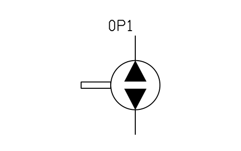 Pump, fixed, reversible sembolünün önizlemesi, blok FPW_PUMP_FIXED_2