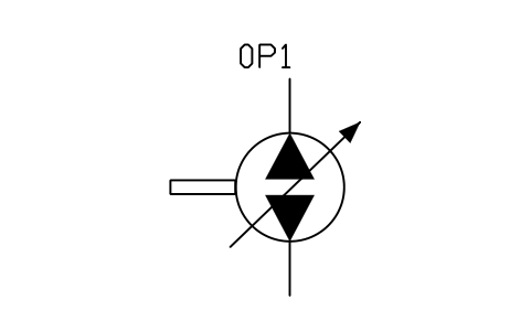 Pump, variable, reversible sembolünün önizlemesi, blok FPW_PUMP_VAR_2