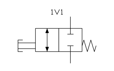 2/2 valve, NC, push button sembolünün önizlemesi, blok FPW_V22_NC_PUSH
