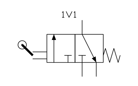 3/2 valve, NC, roller lever sembolünün önizlemesi, blok FPW_V32_NC_ROLLER