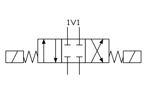 4/3 valve, closed centre sembolünün önizlemesi, blok FPW_V43_CLOSED