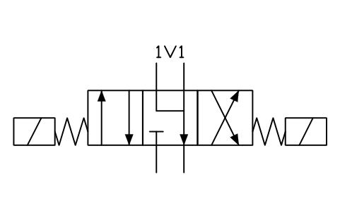 4/3 valve, float centre sembolünün önizlemesi, blok FPW_V43_FLOAT