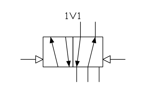 5/2 valve, pilot both sides sembolünün önizlemesi, blok FPW_V52_PILOT2