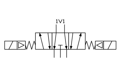 5/3 valve, exhaust centre sembolünün önizlemesi, blok FPW_V53_EXHAUST