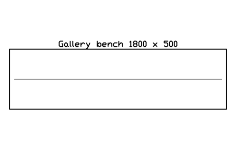 Preview of the Gallery bench 1800 x 500 symbol, block GAL_BENCH_1800