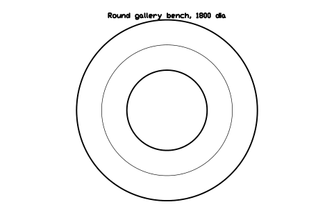 Preview of the Round gallery bench, 1800 dia symbol, block GAL_BENCH_ROUND_1800