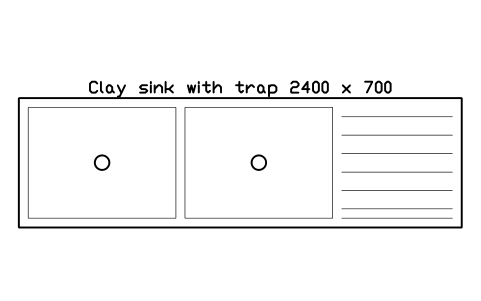 Preview of the Clay sink with trap 2400 x 700 symbol, block GAL_CLAY_SINK