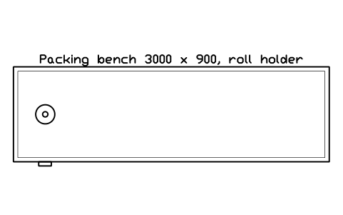 Preview of the Packing bench 3000 x 900, roll holder symbol, block GAL_PACKING_BENCH