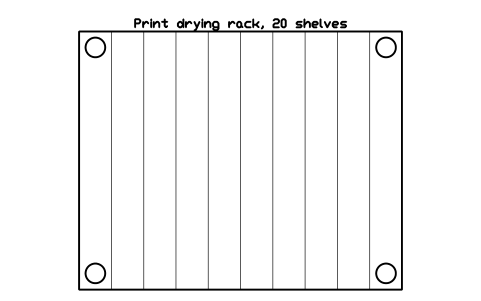 Preview of the Print drying rack, 20 shelves symbol, block GAL_PRINT_DRY_RACK