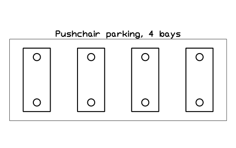 Preview of the Pushchair parking, 4 bays symbol, block GAL_PUSHCHAIR_PARK