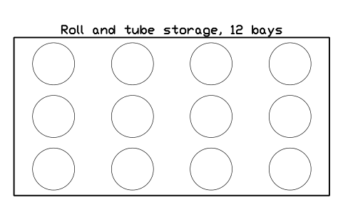 Preview of the Roll and tube storage, 12 bays symbol, block GAL_ROLL_RACK_12