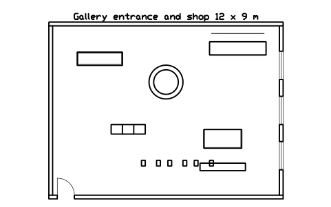 Preview of the Gallery entrance and shop 12 x 9 m symbol, block GAL_ROOM_ENTRANCE
