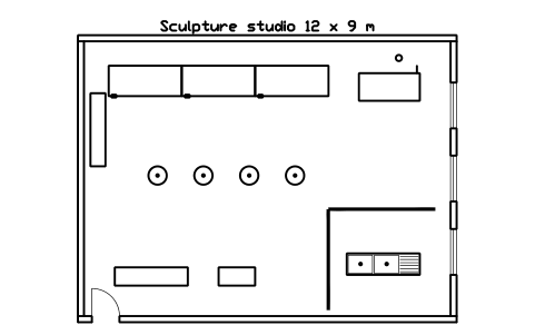 Preview of the Sculpture studio 12 x 9 m symbol, block GAL_ROOM_SCULPTURE_STUDIO