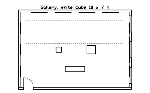 Preview of the Gallery, white cube 10 x 7 m symbol, block GAL_ROOM_WHITE_CUBE