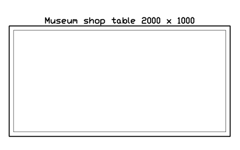 Preview of the Museum shop table 2000 x 1000 symbol, block GAL_SHOP_TABLE