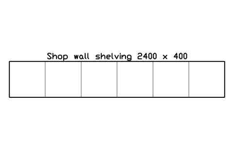 Preview of the Shop wall shelving 2400 x 400 symbol, block GAL_SHOP_WALL