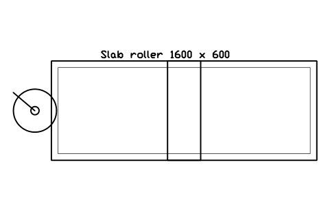 Preview of the Slab roller 1600 x 600 symbol, block GAL_SLAB_ROLLER