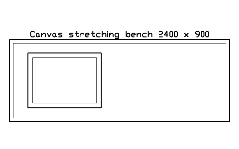 Preview of the Canvas stretching bench 2400 x 900 symbol, block GAL_STRETCHER_BENCH
