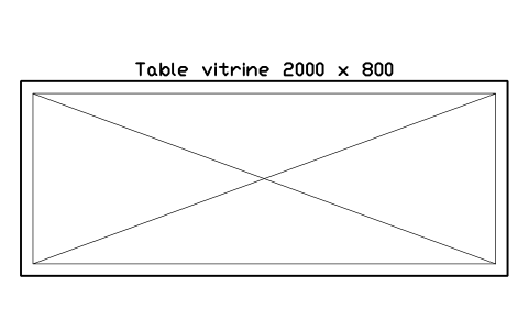 Preview of the Table vitrine 2000 x 800 symbol, block GAL_VITRINE_TABLE