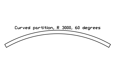 Preview of the Curved partition, R 3000, 60 degrees symbol, block GAL_WALL_CURVED